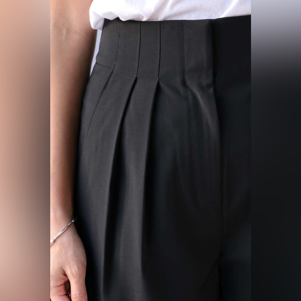 Tibi Tropical Wool Yasmeen Black High Waist Trouser, size 4 - Picture 2 of 11